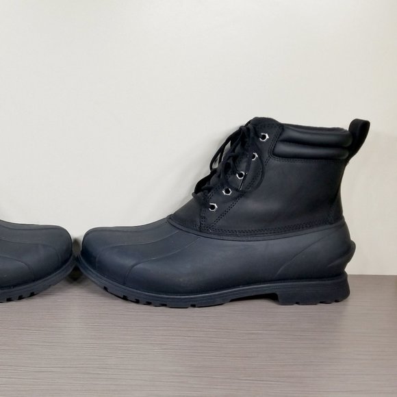 UGG Rain Ready Gatson Mid Boot, Black Waterproof Leather, Mens Size 10 / 43 - Picture 9 of 12